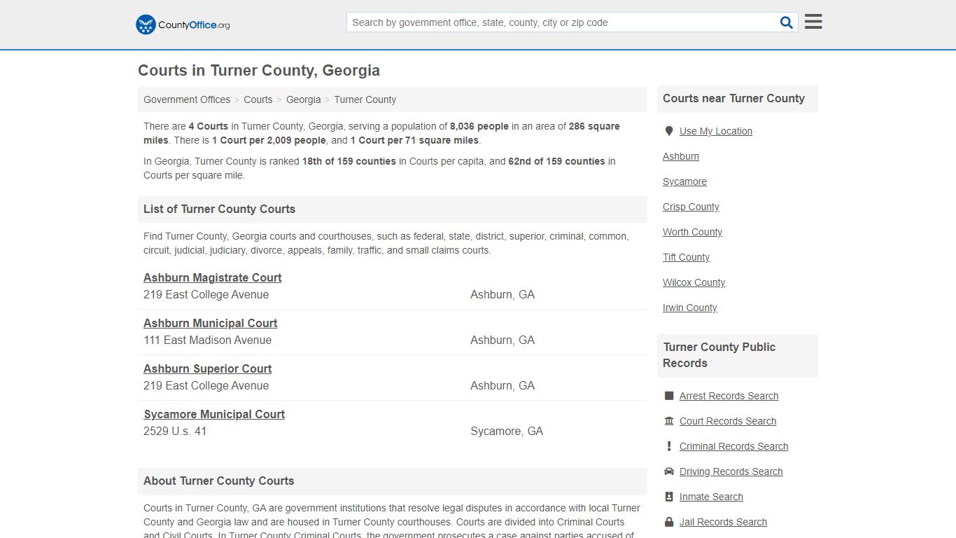 Courts - Turner County, GA (Court Records & Calendars)