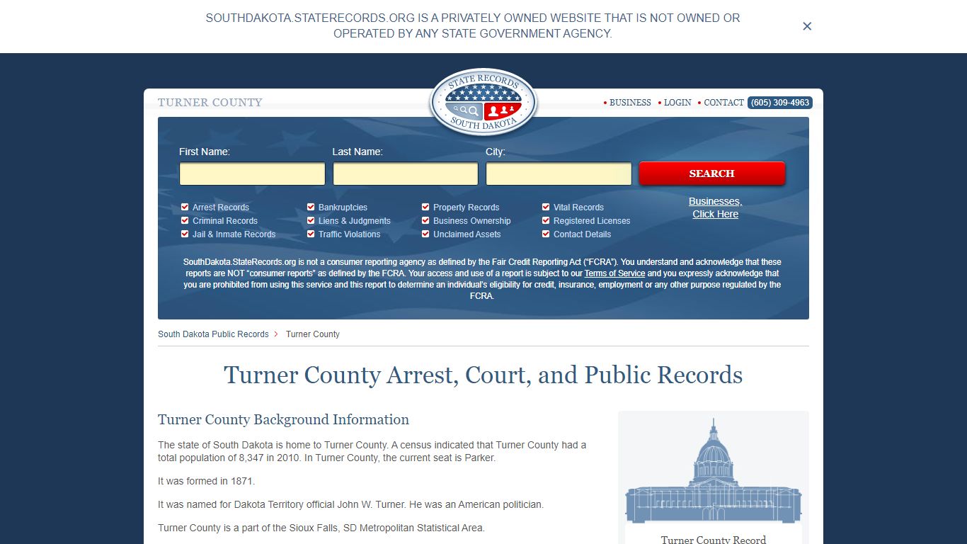 Turner County Arrest, Court, and Public Records