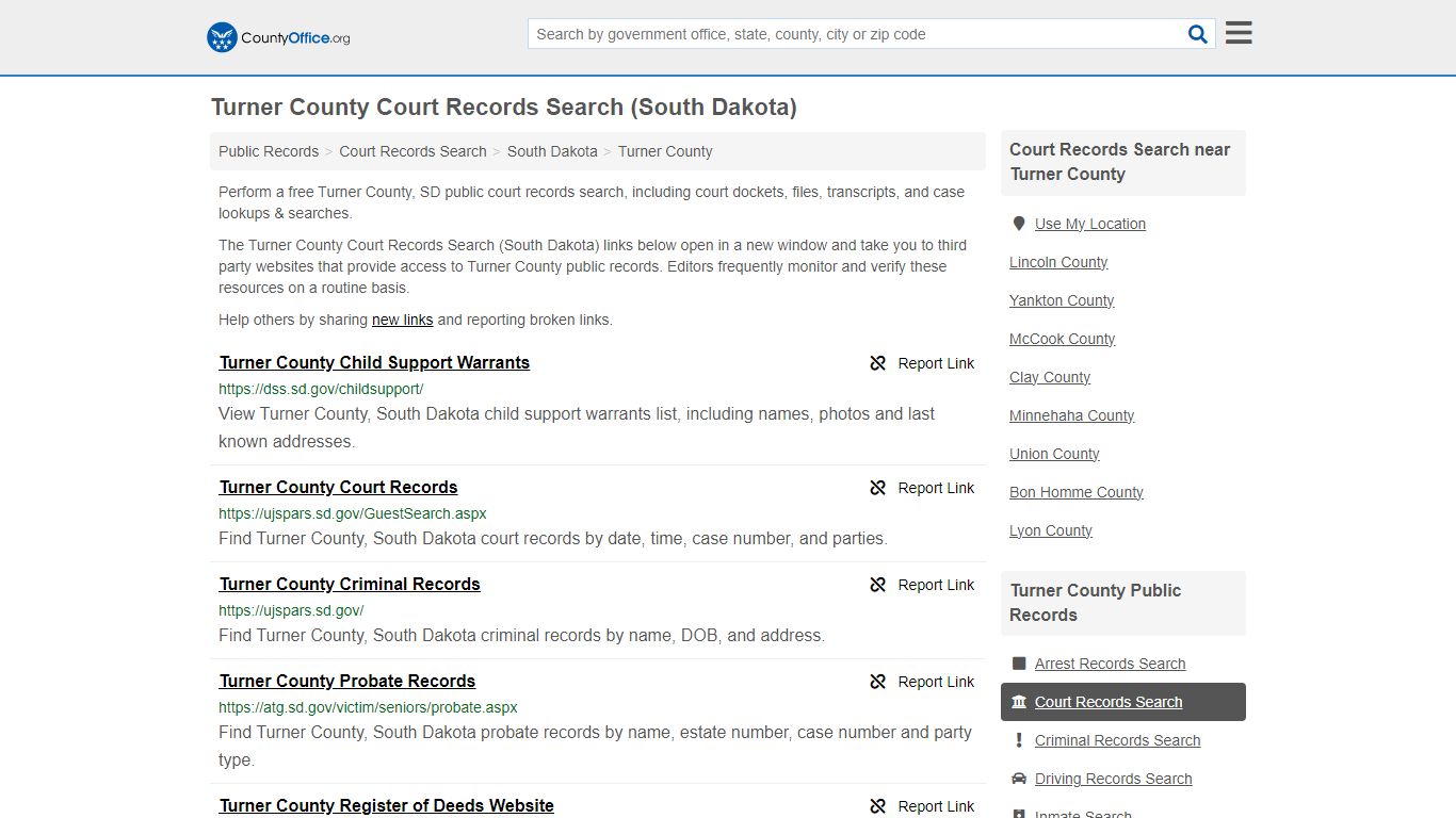 Turner County Court Records Search (South Dakota) - County Office