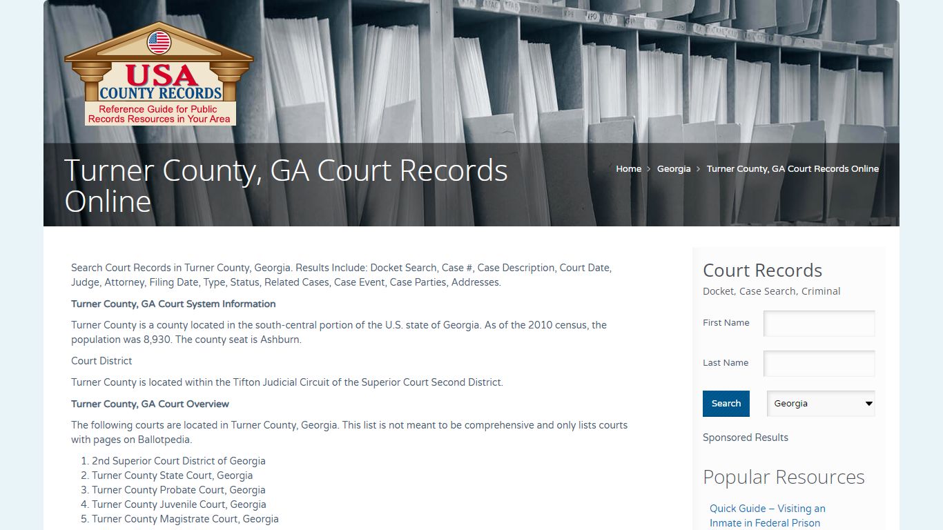 Turner County, GA Court Records Online | Name Search